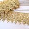 1 Yard 3 Inch Raven Metallic Gold Floral Venice Lace Trim for Costumes Gowns and Decor